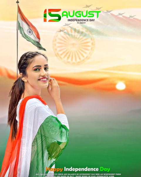 Indian Flag 15 August Girl CB Background HD Flag Images HD