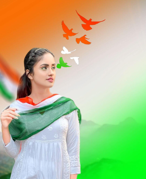 15 August Girl Editing Snapseed Independence Day Background HD