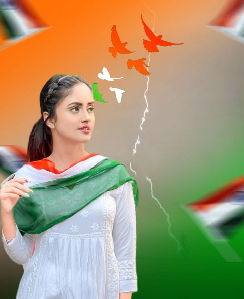 15 August Independence Day Girl Editing Snapseed Background