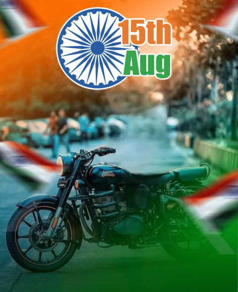 15 August Indian Flag Bike Snapseed New Background