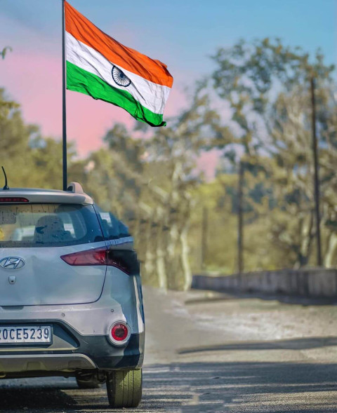 15 August Indian Flag car Snapseed Wallpapers CB HD Backgrounds