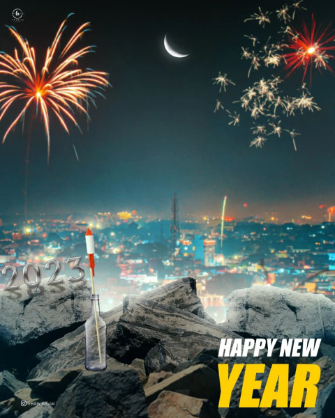 2023 Happy New Year CB Background Firework For Editing