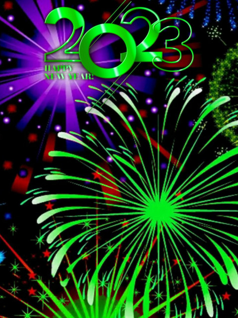 2023 Happy New Year Fireworks Background For Photo Editing New