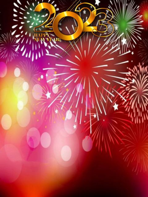 2023 Happy New Year Fireworks Background HD For Editing