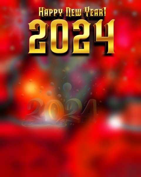 2024 Happy New Year Photo Editing Background CB