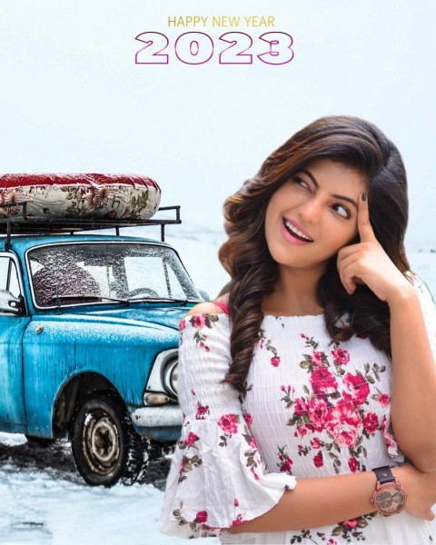 Beautiful Girl Happy New Year Edit CB Background