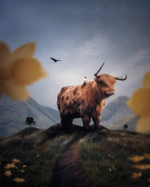 Bull Creative Background HD For CB Photo Editing