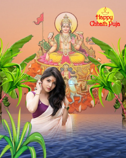 Chhath Pooja Girl Editing Background Free Download