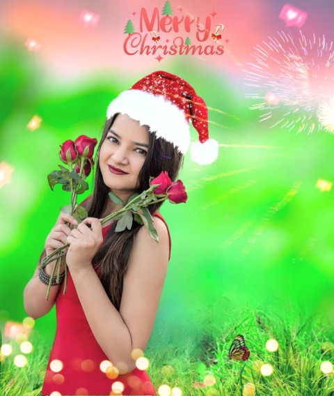 Christmas Photo Editing Hd Background With Girl