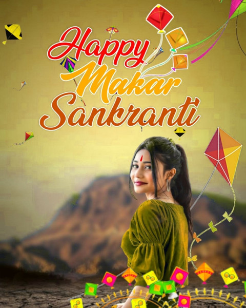 Cute Girls Makar Sankranti CB Editing Background HD