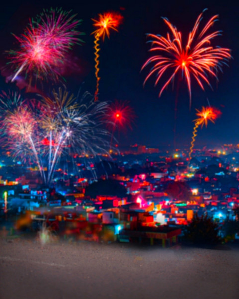 Diwali Fireworsk In Sky Photoshop Editing Background
