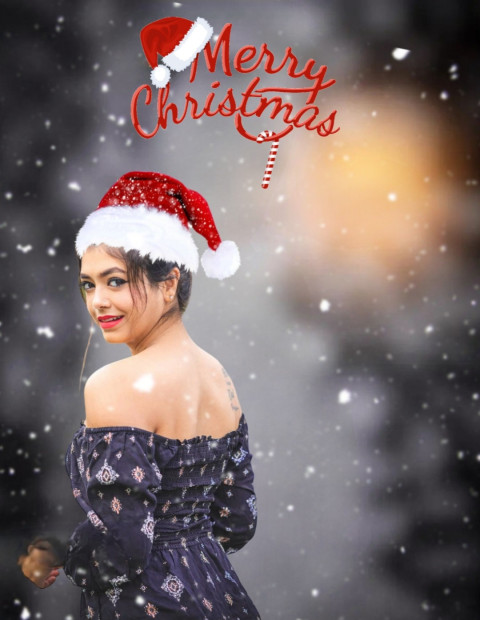 Free Christmas HD Backgrounds With Girl For Editing
