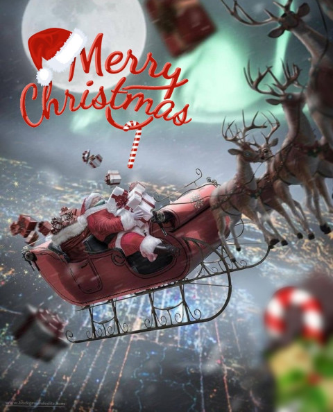 Free Merry Christmas Santa Hd Background Image