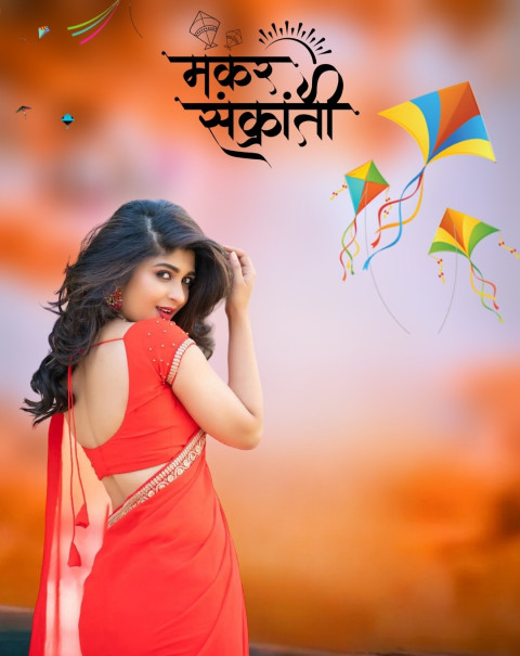 Full HD Makar Sankranti Girl CB Editing Background