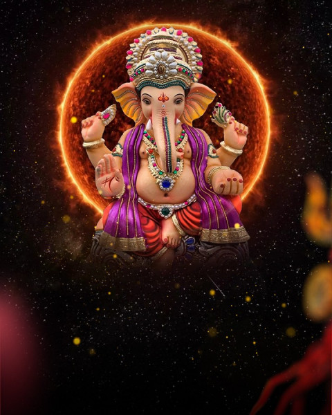 Ganesh Chaturthi Night Blur CB Background Full HD Download