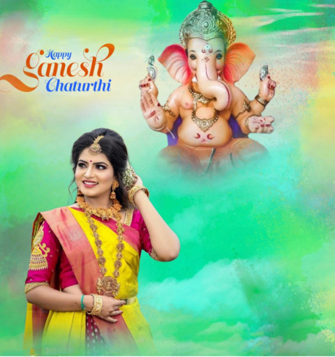 Ganesh Chaturthi Photoshop Backgrounds With CB Girl Images