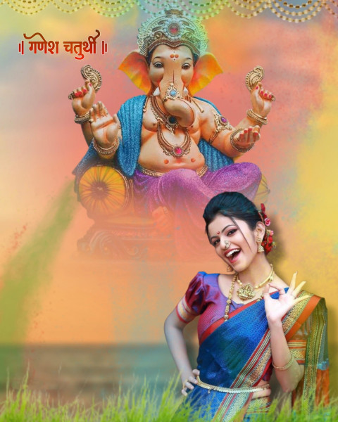 Ganesh Chaturthi Photoshop Editing Background CB With Girl