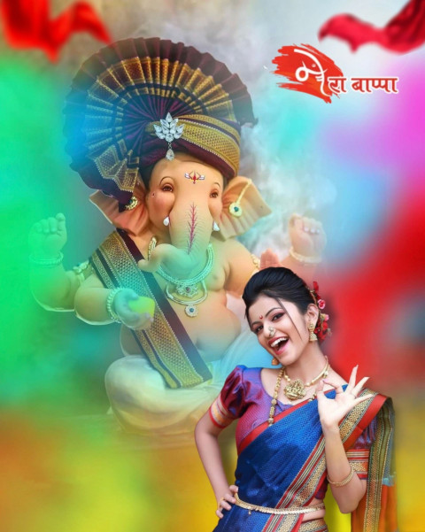 Ganesh Chaturthi Photoshop Editing CB Background HD With Girl