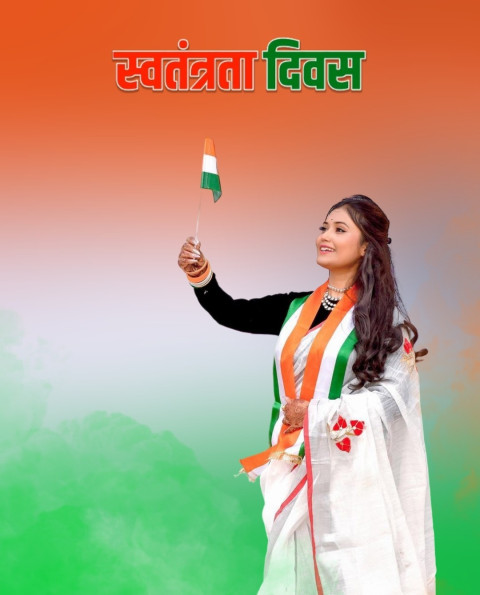 Happy 15 August Independence Day Editing Girl Background