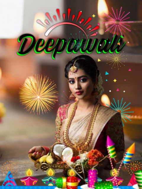 Happy Deepawali PicsArt CB Background with Girls
