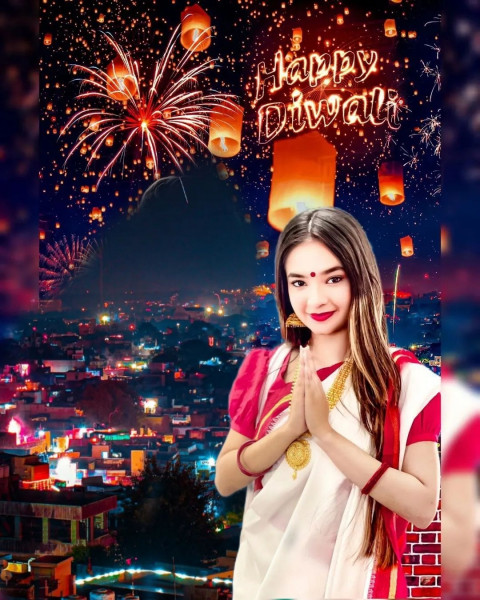 Happy Diwali Editing Girl Background For PicsArt