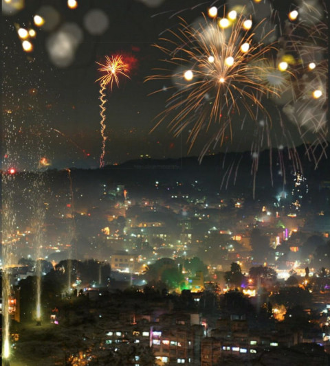 Happy Diwali Fireworsk In Sky PicsArt Editing Background Free