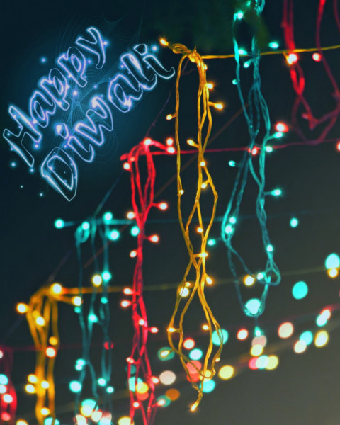 Happy Diwali Fireworsk In Sky PicsArt Editing Background Image
