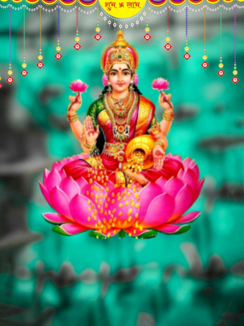 Happy Diwali Lord Ganesha With Maa Laxmi CB Background