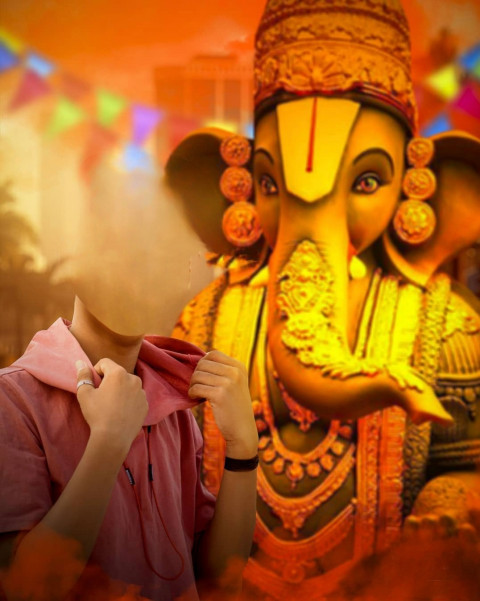 Happy Ganesh Chaturthi Big Size CB Background Witout Head DP