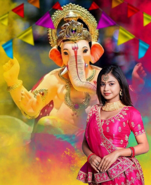 Happy Ganesh Chaturthi CB Editing With Girl Background Pics