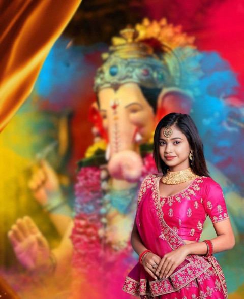 Happy Ganesh Chaturthi CB Editing With Girl Background Pics Free