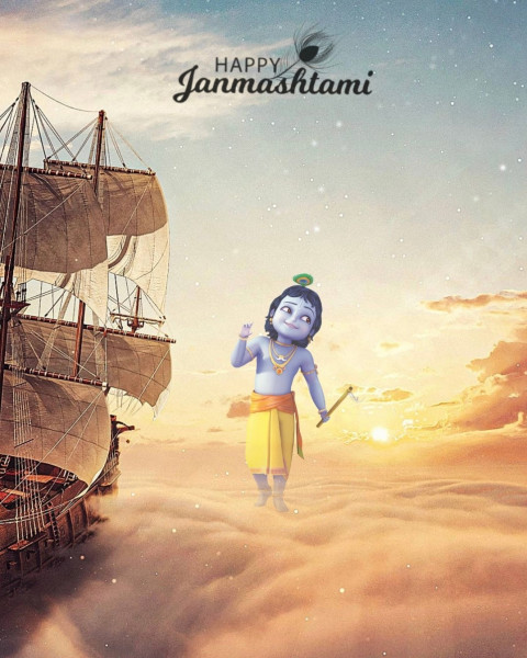 Happy Janmashtami Background Full Hd Download For PicsArt