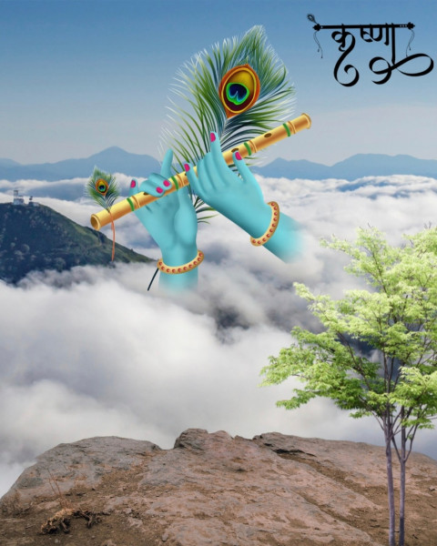 Happy Janmashtami Photoshop Editing Background Download