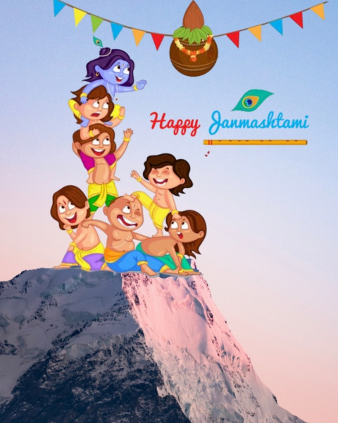 Happy Krishna Janmashtami CB Picsart Background HD For Photo Editing