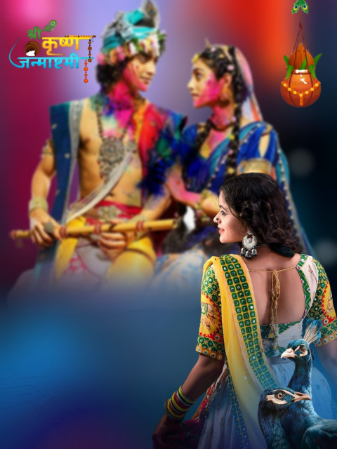 Happy Krishna Janmashtami Editing Background With Girl