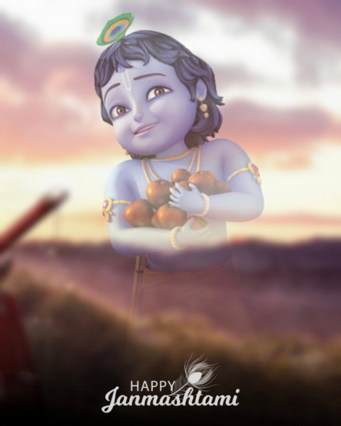 Happy Krishna Janmashtami Hd Background Photoshop Editing