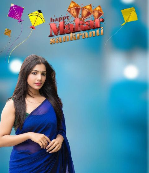 Happy Makar Sankranti Girl CB Editing Background