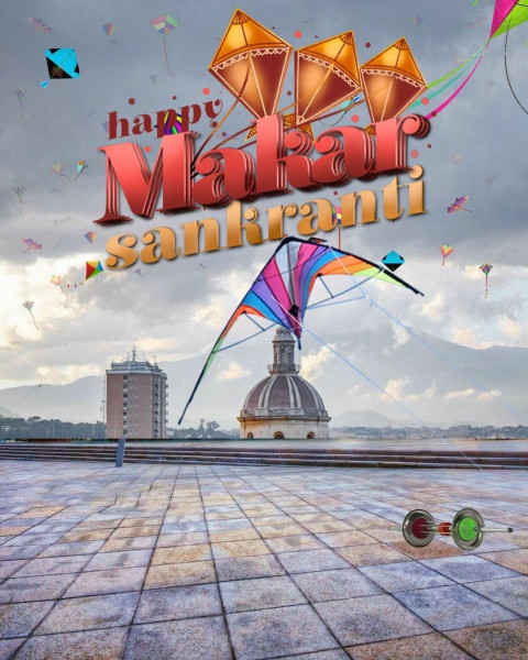 Happy Makar Sankranti Kite CB Background Free Download for Photos Editing