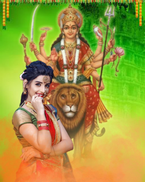 Happy Navratri Photoshop Background Images With Girl