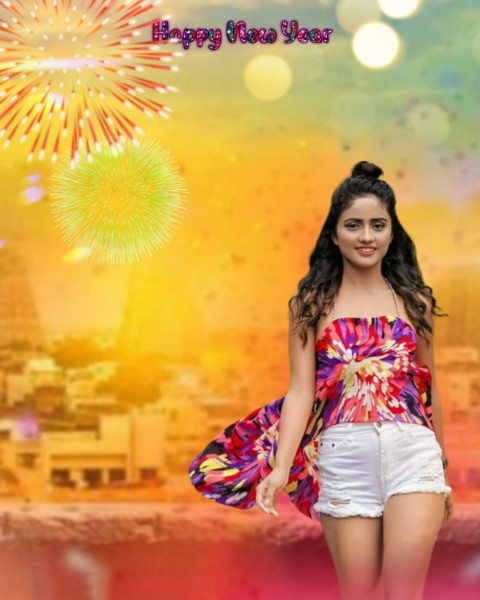 Happy New Year 2023 Background With Girl