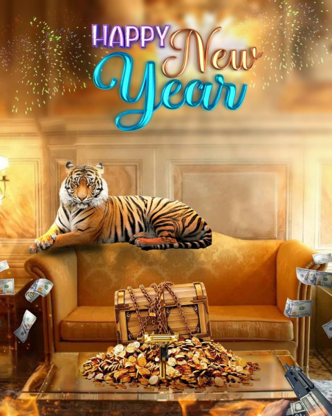 Happy New Year 2023 Tiger Editing HD Backgrounds