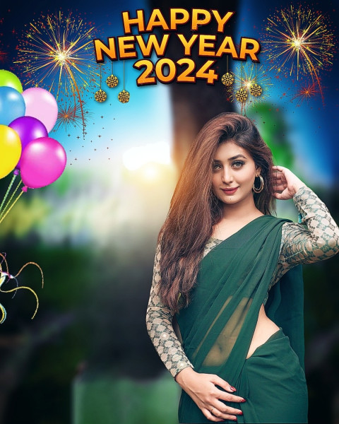 Happy New Year 2024 PicsArt CB Editing Background With Girl