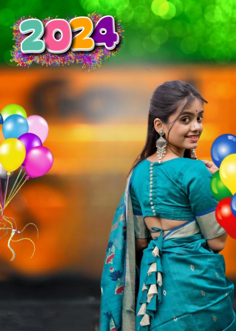 Happy New Year 2024 PicsArt CB Editing Background With Girl Photo