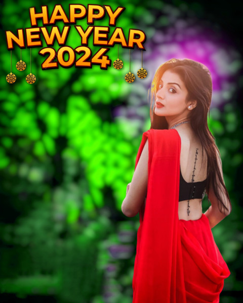 Happy New Year 2024 PicsArt CB Editing Background With Girl Pics