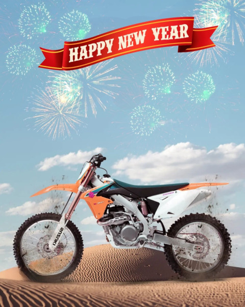 Happy New Year HD KTM Bike Background For Editing