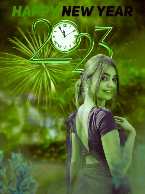 Happy New Year Photo Editing Background HD With Girls