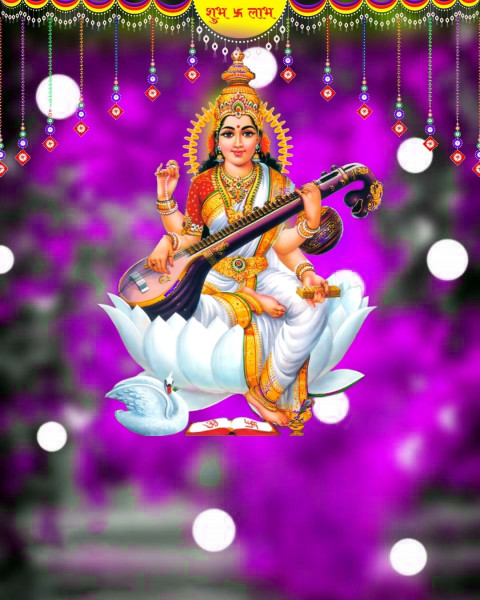 Happy Saraswati Pooja CB Background Free Stock Photo Editing