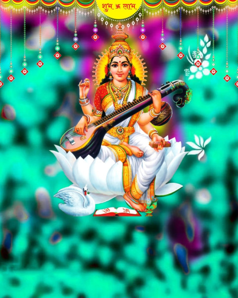 Happy Saraswati Puja CB Photo Editing Background HD Free