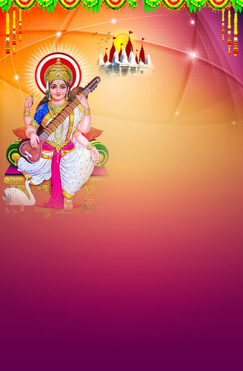Happy Sarswati Puja Editing Background For Photoshop HD