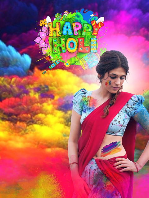 Holi Editing CB HD Color Splash Background With Girls